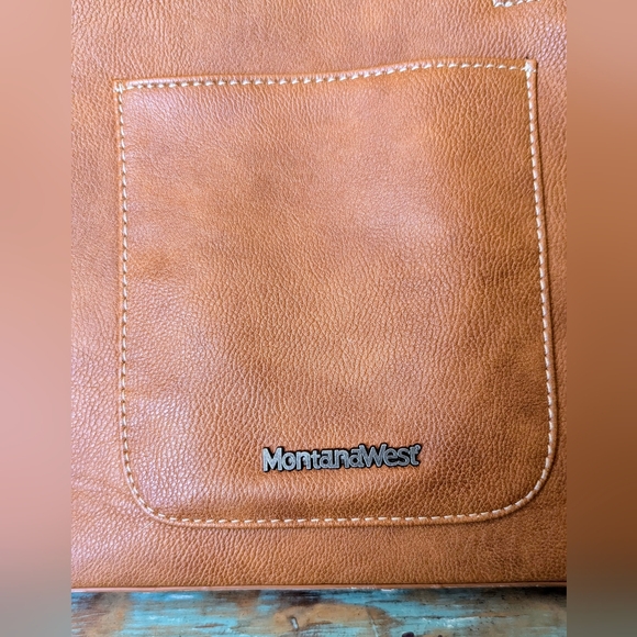 Montana West Embroidered Cross Concho Conceal & Carry Handbag W Studs - Picture 8 of 15